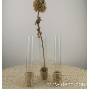 Berrak Cam Konjoik Test Tüpü Çiçek Vazo
